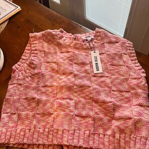 Steve Madden Pink Knit Sleeveless Top